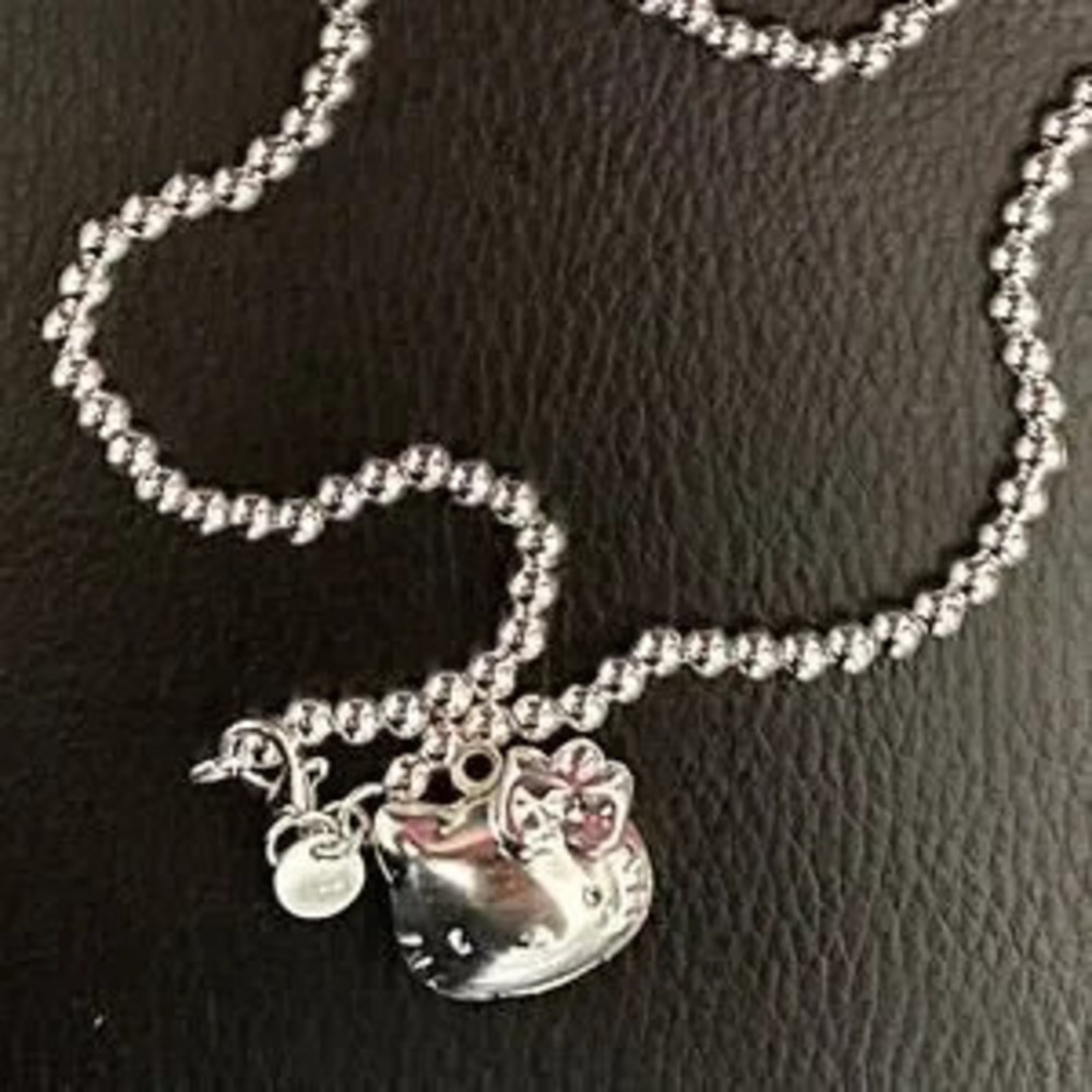 Hello Kitty Sterling Silver Beaded Necklace